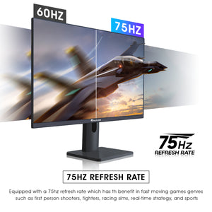 HAJAAN 24” FHD IPS Desktop Monitor, 75Hz Refresh Rate with Ultra Thin Bazel, Tilt Adjustable, Ideal for Office & Home, HDMI, VGA Ports | Monitor for PC, Wall Mountable, Black (S2423i)- 1 Year warranty