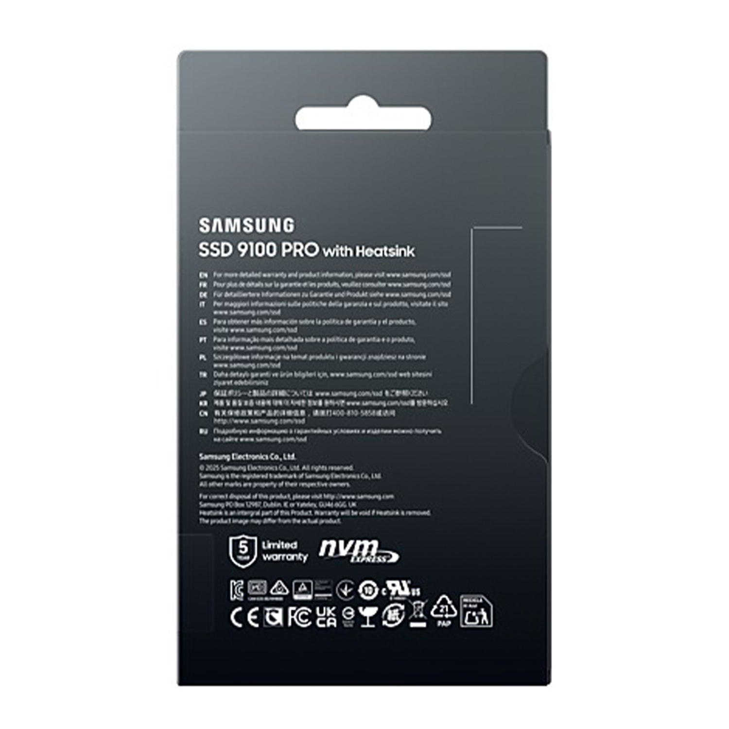 SAMSUNG 9100 PRO With Heatsink Solid State Drive - 1TB NVMe M.2 SSD, R/W Speed Up to 14,700/ 13,300 MB/s, PCIe Gen 5.0, NVMe 2.0, V-NAND - (MZ-VAP1T0CW)