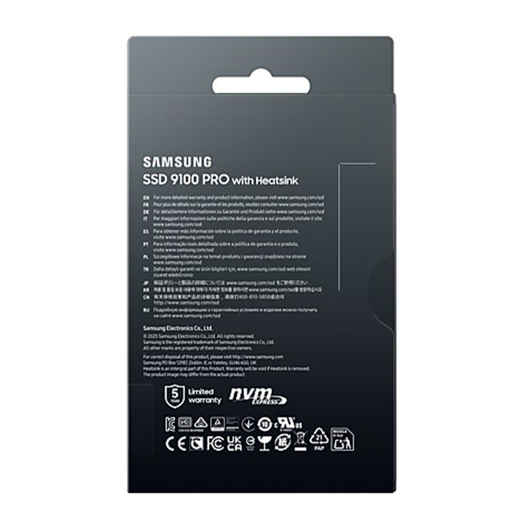 SAMSUNG 9100 PRO With Heatsink Solid State Drive - 1TB NVMe M.2 SSD, R/W Speed Up to 14,700/ 13,300 MB/s, PCIe Gen 5.0, NVMe 2.0, V-NAND - (MZ-VAP1T0CW)
