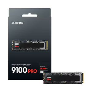 SAMSUNG 9100 PRO Solid State Drive - 1TB NVMe M.2 SSD, R/W Speed Up to 14,700/ 13,300 MB/s, PCIe Gen 5.0, NVMe 2.0, V-NAND - (MZ-VAP1T0B/AM)