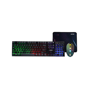 AQVIN QC20-G | RGB Gaming Keyboard and Mouse Combo with Pad for Gamers ~ Multimedia and Anti-Ghosting capability keys ~ ERGONOMIC design - upto 3200 DPI (Rainbow LED Light Effect)
