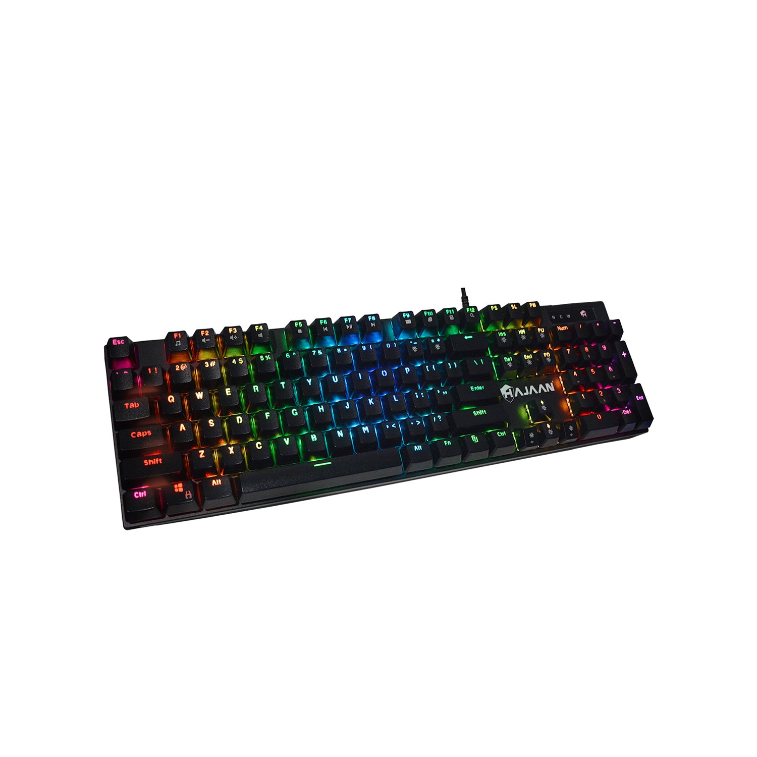 HAJAAN HK620-GM Mechanical Gaming Keyboard RGB Backlit USB Wired Keyboard with Blue Switches, Full Anti-Ghosting 104 Keys, for Desktop PC -Black