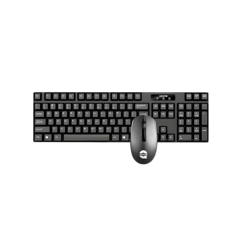 AQVIN QC220-W Wireless Keyboard and Mouse Combo for Windows - Ergonomic Design, 2.4GHz Wireless, USB 2.0 Interface, Compatible with PC & Laptop