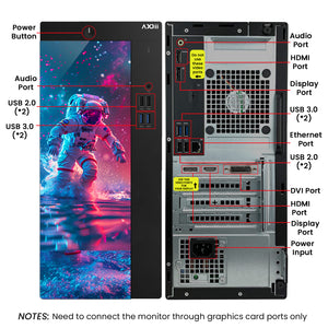 AXOII Spaceman Gaming PC, Intel Core i5/i7 Processor, Graphics Card - GTX 1050 / GTX 1650 / RTX 3050, 16GB DDR4 RAM, 1TB SSD, 24/27 Inch Gaming Monitor, Bluetooth - Windows 11 Pro