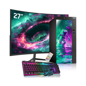 AXOII Spaceman Gaming PC, Intel Core i5/i7 Processor, Graphics Card - GTX 1050 / GTX 1650 / RTX 3050, 32GB DDR4 RAM, 1TB M.2 NVMe SSD, 24/27 Inch Gaming Monitor, Bluetooth - Windows 11 Pro