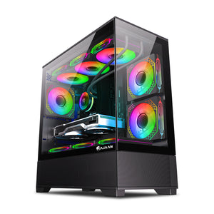 HAJAAN SuperX Gaming Tower PC - AMD Ryzen 7 5700X Up to 4.6 GHz Processor / GeForce RTX 5060 8GB GDDR7 / 32GB DDR4 RAM / 1TB NVMe SSD / Liquid Cooled / Windows 11 Pro