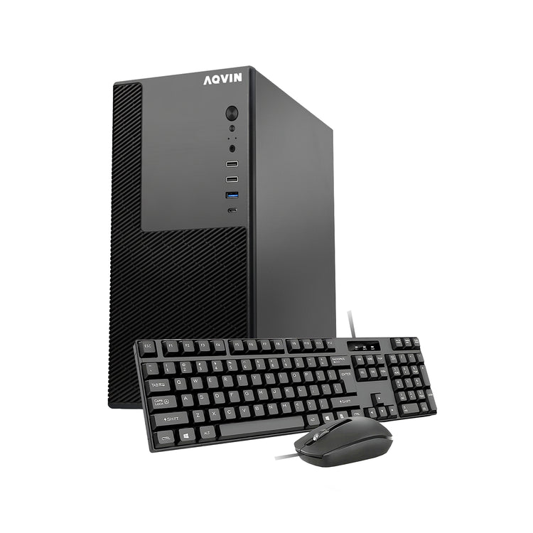 AQVIN MTX60 MiniTower Computer PC - Intel i5/ i7 - 8th Gen Processor, 16GB - 32GB DDR4 RAM, 512GB - 1TB NVMe SSD, Windows 11 Pro, Wired Keyboard & Mouse, AX900 WiFi + Bluetooth Adapter - New