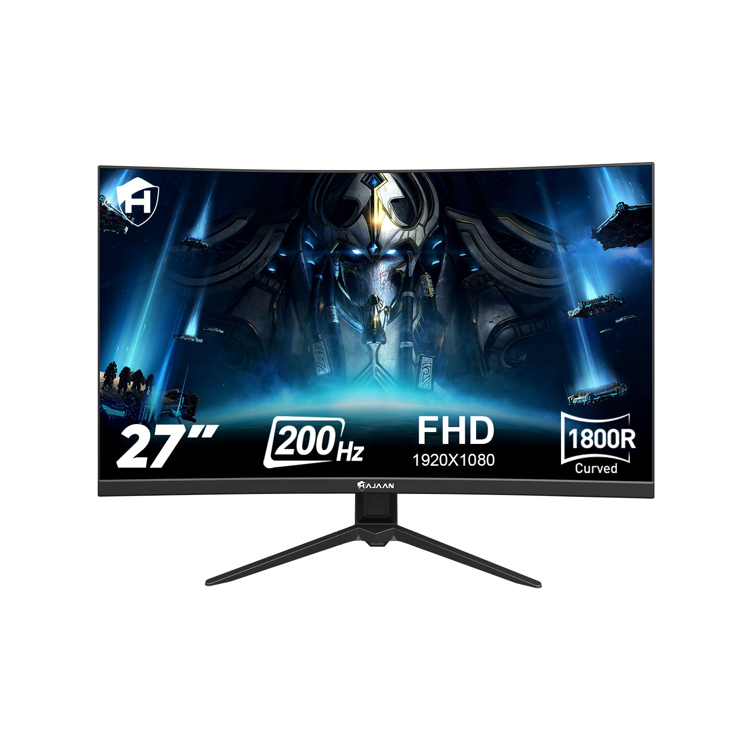 HAJAAN 27 Inch FHD Curved Gaming Monitor with RGB Backlight - 200Hz Refresh Rate | VA Panel With Wall Mount Support | HDMI, DP, USB Port - (X2725C)