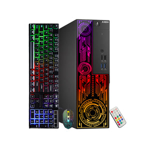 AXOII ELECTRA RGB Desktop PC - Intel Core I5 - 8th Gen Up to 4.10 GHz Processor, AMD / GeForce Graphics Card, 16GB DDR4 RAM, 256GB NVMe + 1TB HDD, Gaming Keyboard & Mouse - Windows 11 Pro