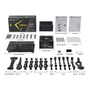 Seasonic 1000W Power Supply 80+Gold Fully Modular - Fluid Dynamic Bearing, Intel ATX 3.0 With PCle Gen 5.0 Ready (VERTEX1000G)
