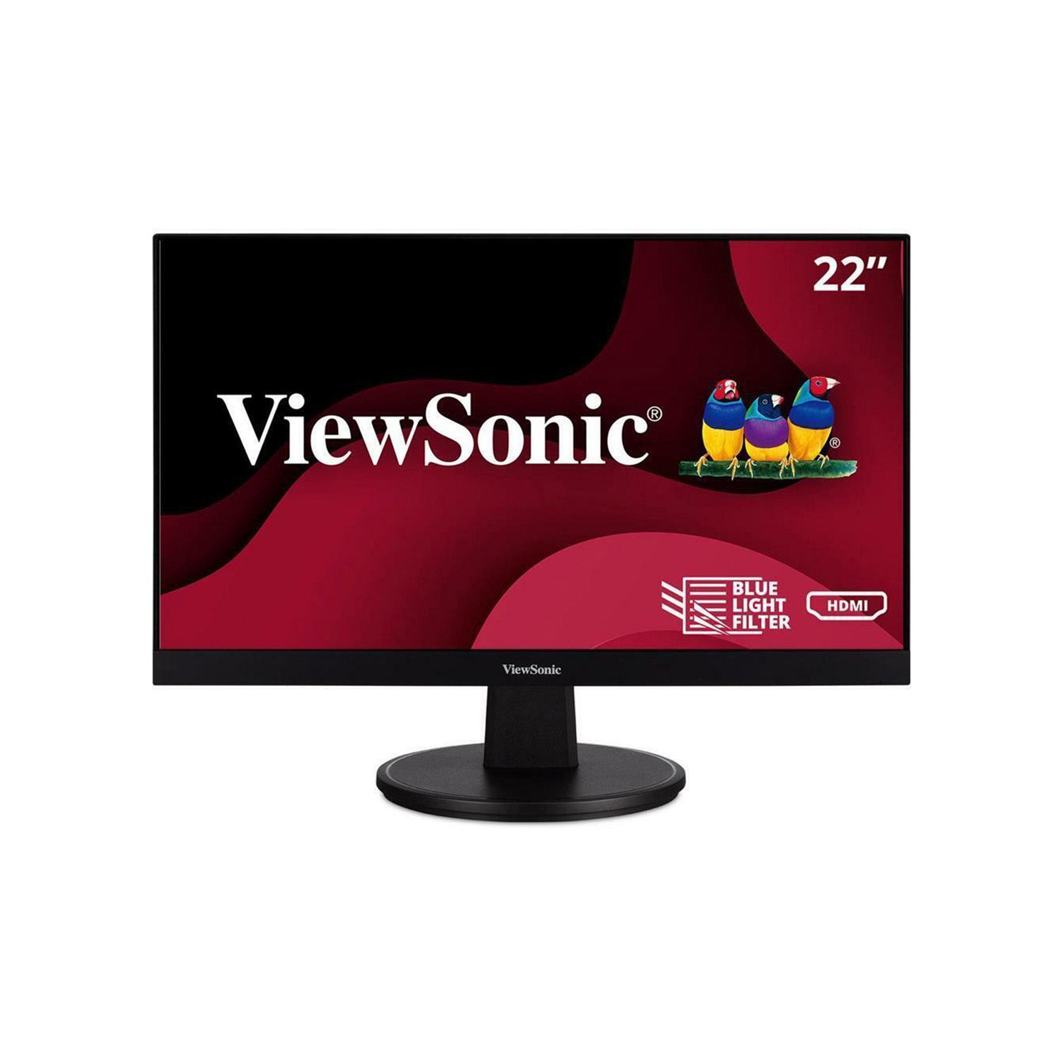 ViewSonic 22" Inch FHD 1080p Monitor with 75Hz refresh rate, Thin Bezels, AMD FreeSync, Eye Care, Built-in Speakers, Wall Mountable HDMI/VGA Home and Office Use (VA2247-MH) - Black