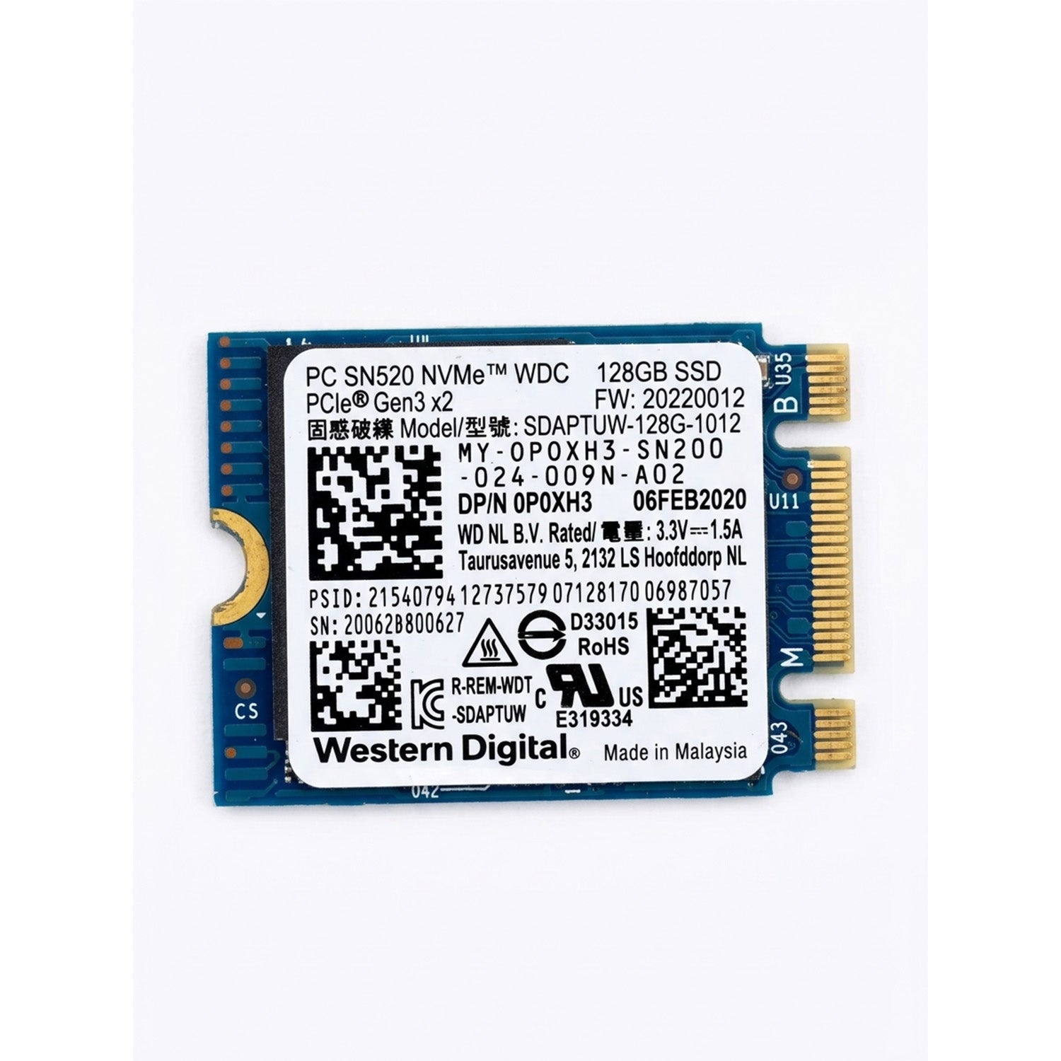 Mixed Brand Dell/Samsung/SK Hynix/Kioxia/Toshiba/WD  128GB M.2 2230 NVMe SSD for Laptop Desktop PC