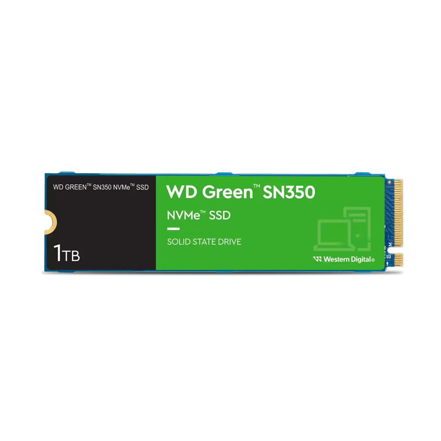 Western Digital WD Green SN350 NVMe 1TB Solid State Drive | PCIe Gen 3 NVMe M.2 (2280) Reads upto 3200MB/s | Internal Solid State Drive (SSD) - (WDS100T2G0C)