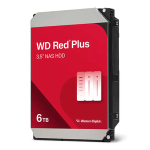 Western Digital 6TB Red Plus 3.5" NAS HDD - 5400 RPM, 256 MB Cache, Ideal for Home Offices and Power Users (WD60EFPX)