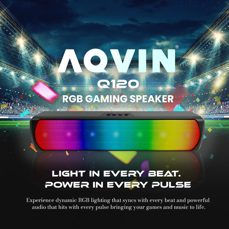AQVIN Q120 RGB Gaming Speaker – Desktop PC Speaker with Bluetooth