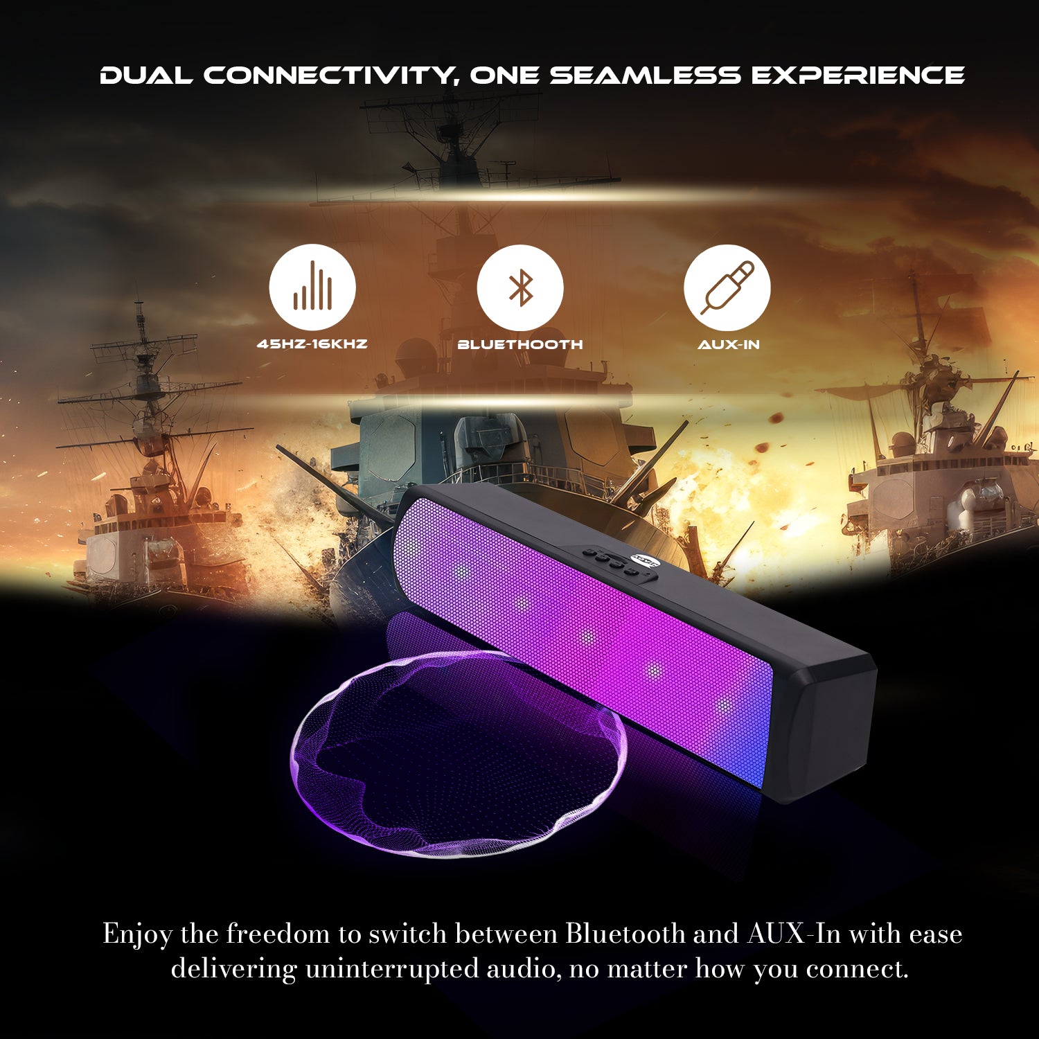 AQVIN Q120 RGB Gaming Speaker – Desktop PC Speaker with Bluetooth