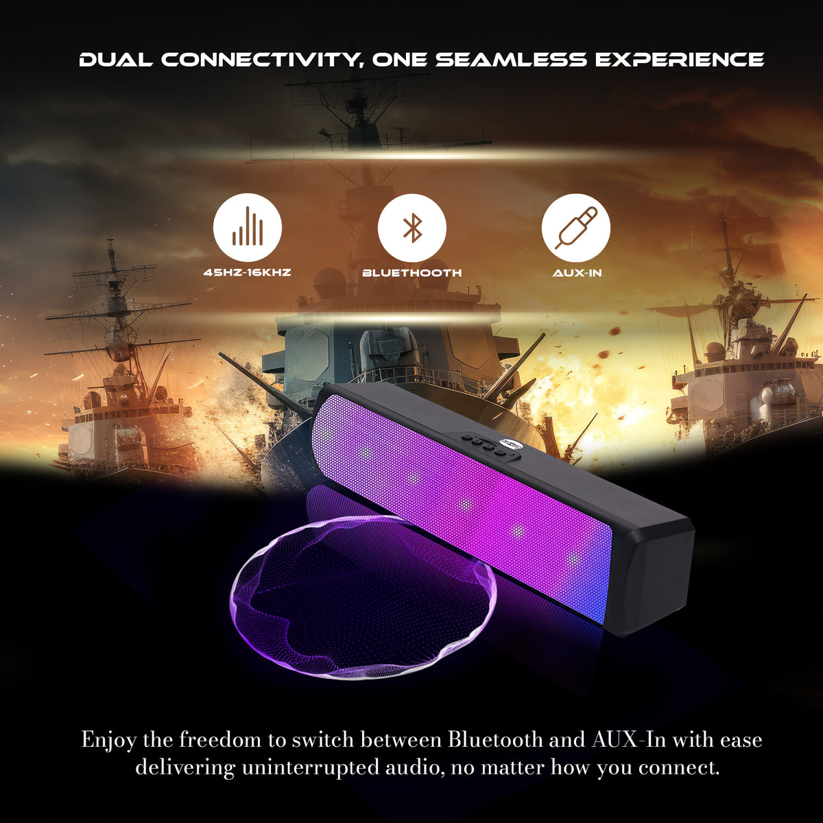 AQVIN Q120 RGB Gaming Speaker – Desktop PC Speaker with Bluetooth