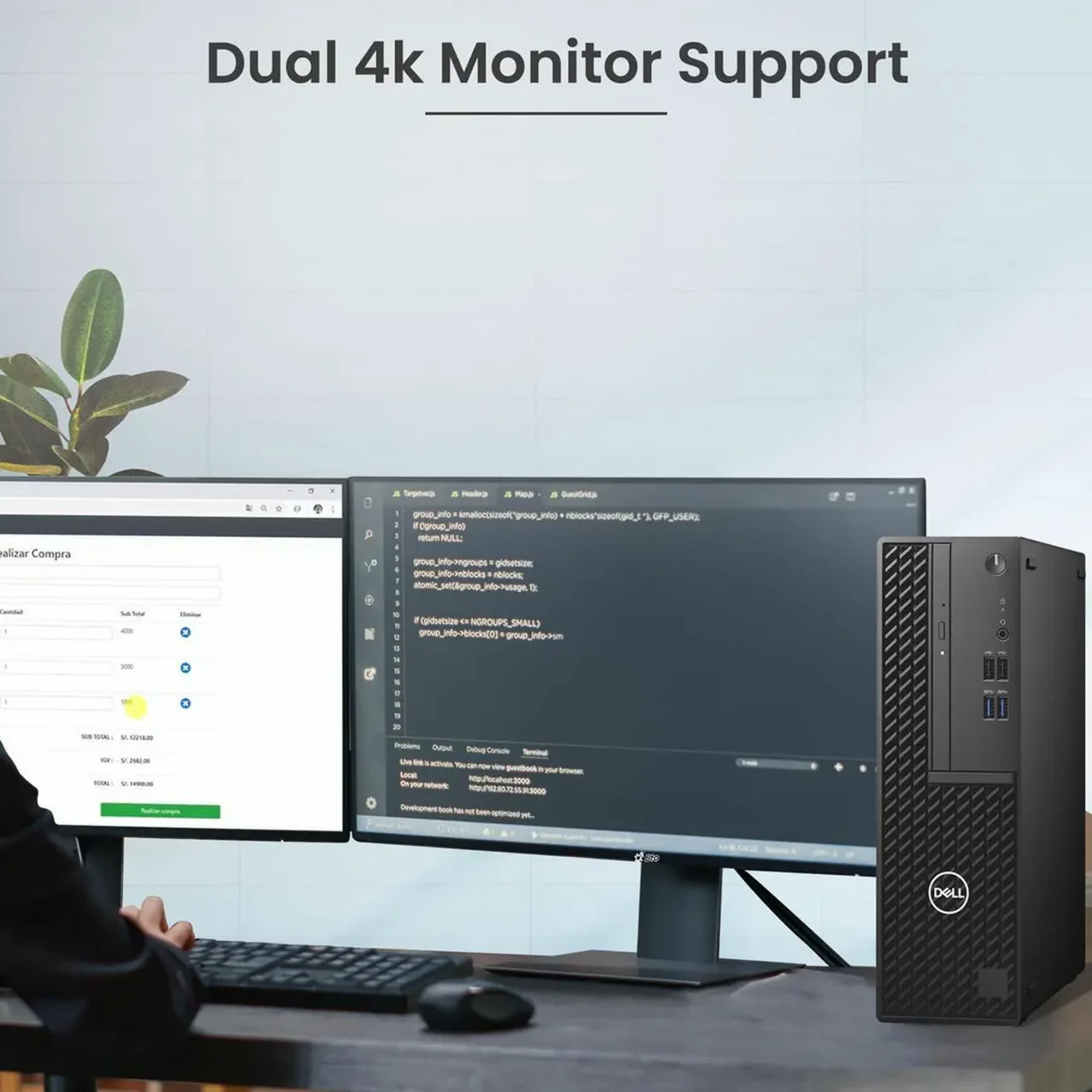 Dell OptiPlex 3080 SFF Desktop Computer -  Intel Core i5-10th Gen, 24 / 27-Inch FHD Monitor, 16GB DDR4 RAM, 256GB - 512GB SSD, Windows 11 Pro - Refurbished