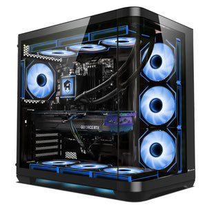 HAJAAN Liquid Cooling Gaming PC, Ryzen 7 5800X Up to 4.7 GHz Processor, GeForce RTX 5060 Graphics Card, 32GB DDR4 RAM, 1TB NVMe SSD, WiFi 6, Bluetooth / Windows 11 Pro, PhantomX