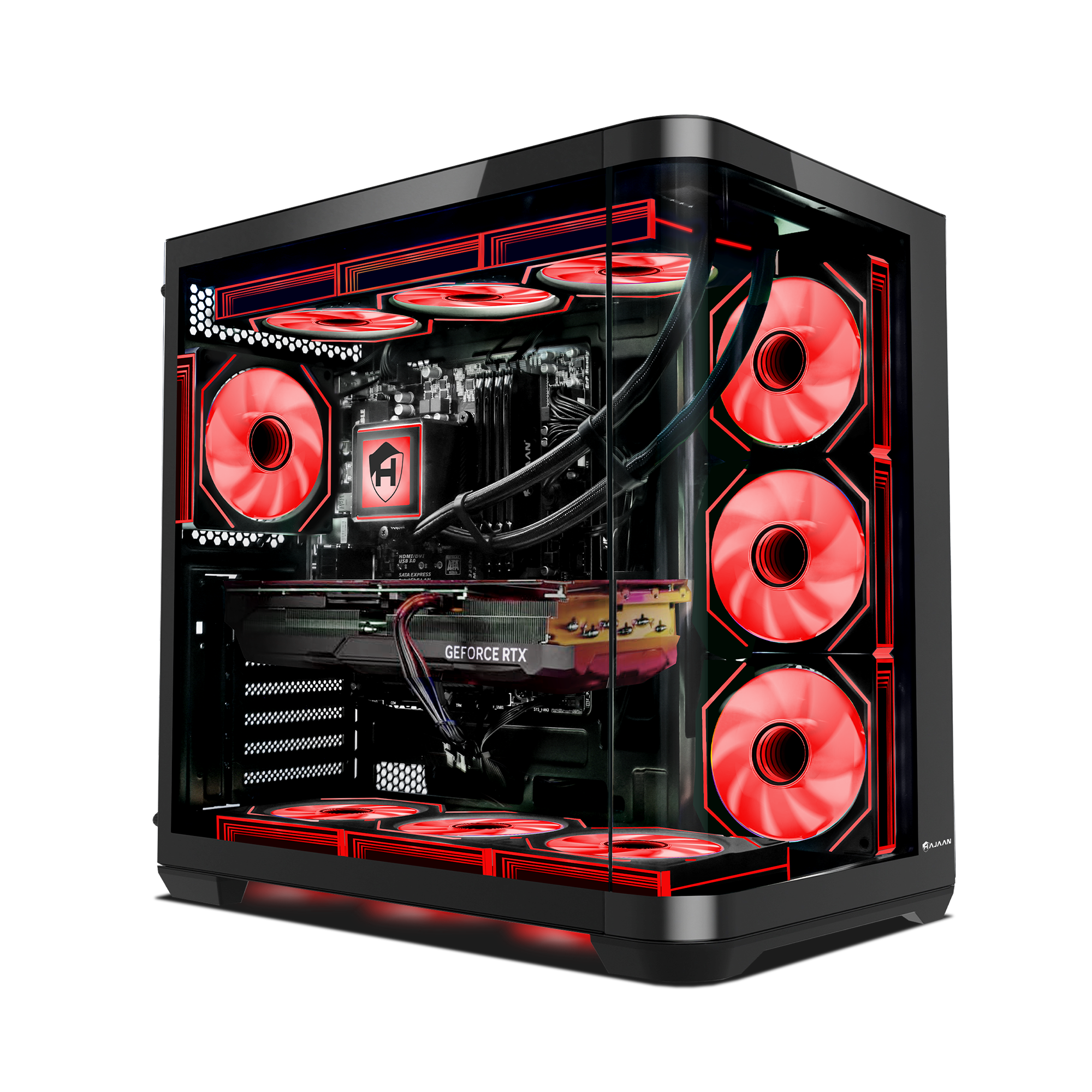HAJAAN PhantomX Liquid Cooling Gaming PC, Intel Core i9 -14th Gen Up to 6.0GHz Processor, GeForce RTX 5070 / RTX 5070 Ti Graphics Card, 64GB - 128GB DDR5 RAM, 2TB - 4TB NVMe SSD, WiFi Ready / Windows 11 Pro - New