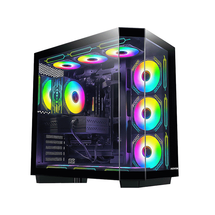 AQVIN Gaming PC, AMD Ryzen 5 Processor - 16GB DDR4 RAM, 512GB NVMe SSD, GeForce RTX 3050 / 5050 Graphics Card, Gaming Keyboard and Mouse, Windows 11 Pro - New