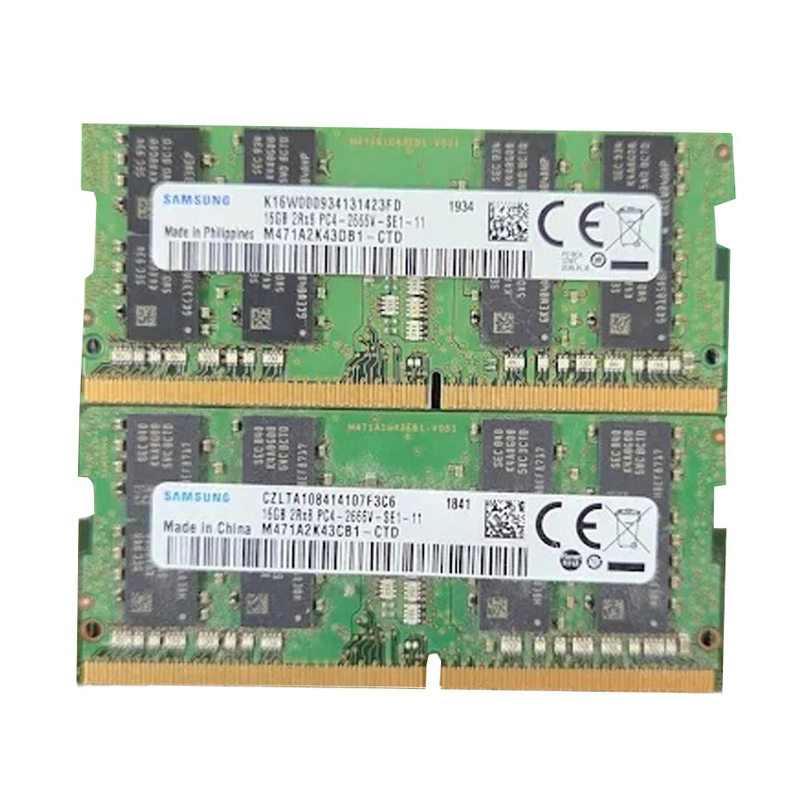Samsung 32GB (2x16GB) 2666MHz RAM - 260-Pin SODIMM, PC4-2666V - Memory Module for Laptop/ Computers