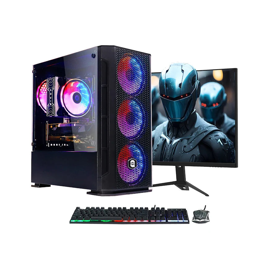 AQVIN Gaming PC Tower Desktop Computer Combo, Intel Core i7 up to 4.60 GHz, 32GB DDR4 RAM, 1TB - 2TB SSD, RTX 3050, RTX 3060, RTX 5060 Graphics card, Windows 11 Pro, WIFI - 27 inch Curved Gaming Monitor