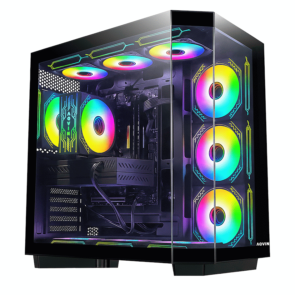 AQVIN Ignite Gaming PC, Intel Core i5 / i7 Processor, 16GB DDR4 RAM, 1TB NVMe SSD, GeForce RTX 3050 / 5050 Graphics Card, Gaming Keyboard and Mouse, Windows 11 Pro - New