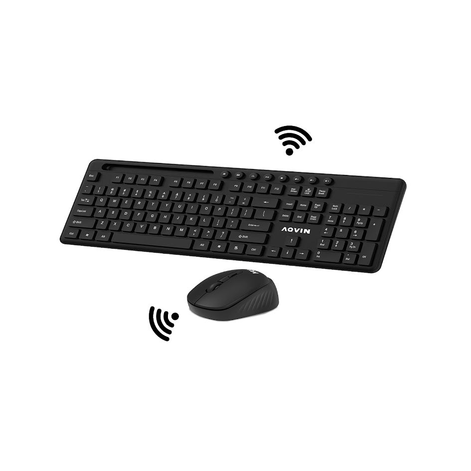 AQVIN Wireless Keyboard and Mouse Combo For Windows - Slim & Sleek Design, 2.4GHz Wireless Transmission With Plug & Play USB Interface, Compatiable With PC / Laptop