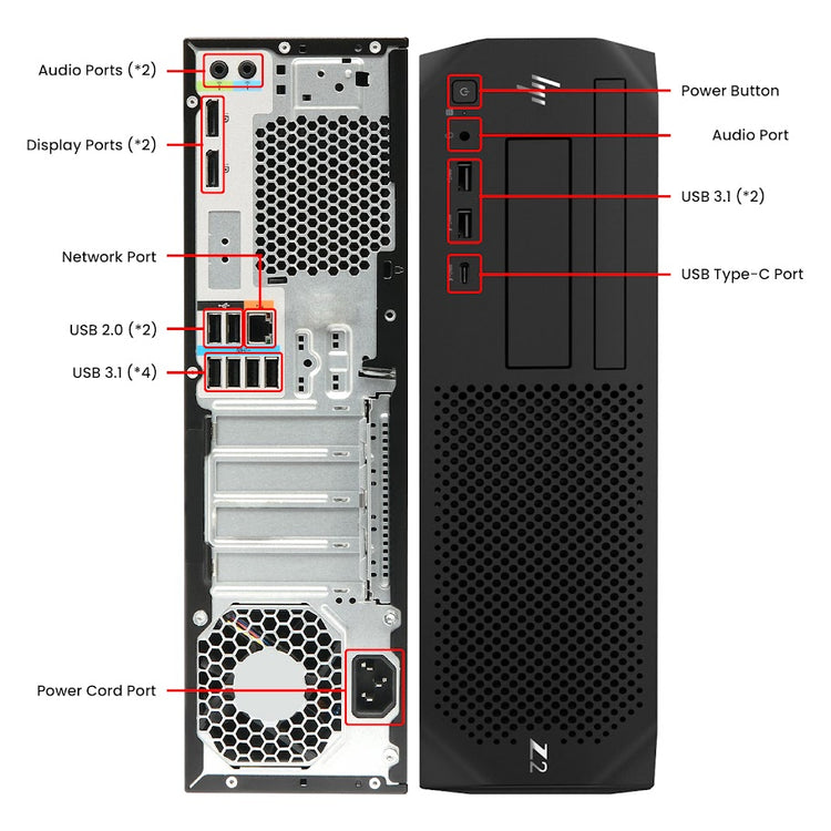 HP Z2 G4 SFF High Performance Workstation PC, Intel Core i5/i7 - 8th Gen CPU Processor, 16GB - 32GB DDR4 RAM, 512GB - 2TB SSD, OS - Windows 11 Pro, Wireless Keyboard and Mouse - Refurbished