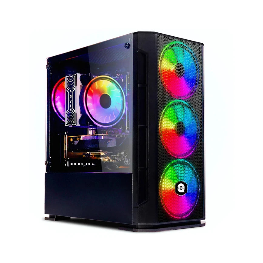 AQVIN Gaming PC Desktop Computer Tower, Intel Core i7 up to 4.60 GHz, 32GB DDR4 RAM, 1TB - 2TB SSD, RTX 3050, 3060, 5060 Graphics card, Windows 11 Pro, WIFI - RGB Keyboard and Mouse