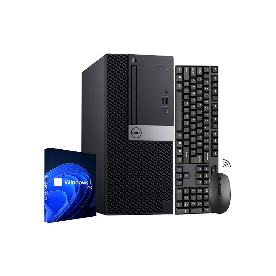 Dell OptiPlex 7070 Tower High Performance Business PC, Intel  i5 - 8th Gen / 9th Gen Processor, 16GB - 32GB DDR4 RAM, 512GB - 2TB SSD, OS - Windows 11 Pro, Built-in WiFi - Refurbished