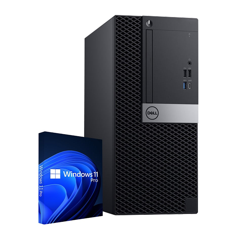 Dell OptiPlex 7070 Tower High Performance Business PC, Intel  i5 - 8th Gen / 9th Gen Processor, 16GB - 32GB DDR4 RAM, 512GB - 2TB SSD, OS - Windows 11 Pro, Built-in WiFi - Refurbished