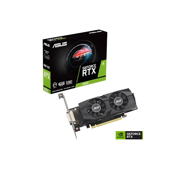 ASUS GeForce RTX 3050 LP BRK OC Edition Graphics Card | Dual Ball Bearings and Stainless Stell Bracket | 6GB GDDR6 | HDMI, DVI-D, Display Port - (RTX3050-O6G-LP-BRK)