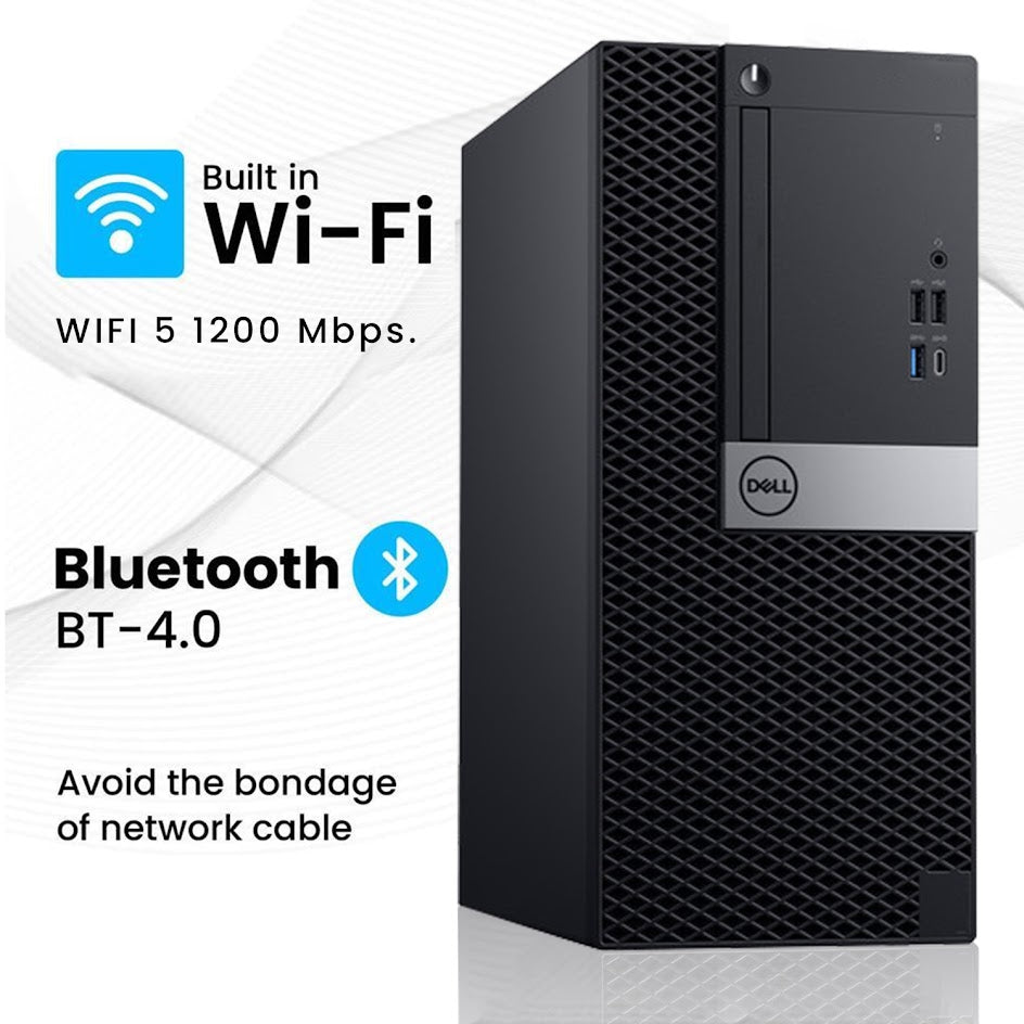 Dell OptiPlex 7070 Tower High Performance Business PC, Intel  i5 - 8th Gen / 9th Gen Processor, 16GB - 32GB DDR4 RAM, 512GB - 2TB SSD, OS - Windows 11 Pro, Built-in WiFi - Refurbished