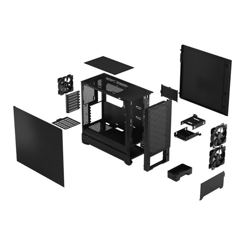 Fractal Design Pop Air Black Mid Tower Case – ATX, High-Airflow, Solid Panel, USB/Audio Front Ports