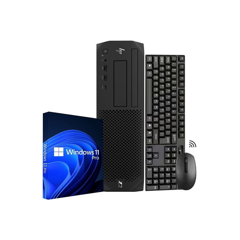 HP Z2 G4 SFF High Performance Workstation PC, Intel Core i5/i7 - 8th Gen CPU Processor, 16GB - 32GB DDR4 RAM, 512GB - 2TB SSD, OS - Windows 11 Pro, Wireless Keyboard and Mouse - Refurbished